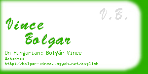 vince bolgar business card