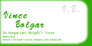 vince bolgar business card